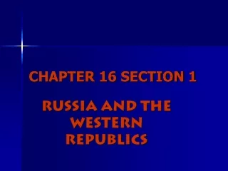 CHAPTER 16 SECTION 1
