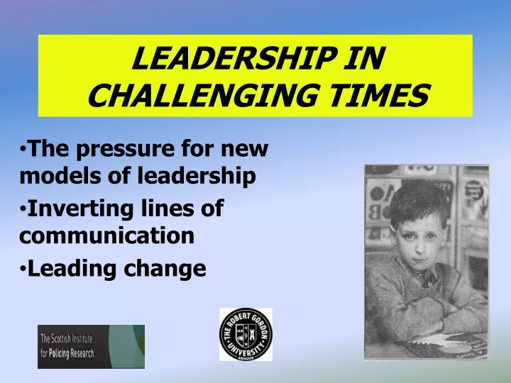 leadership in challenging times