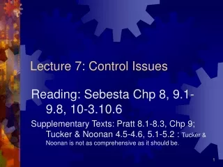 Lecture 7: Control Issues