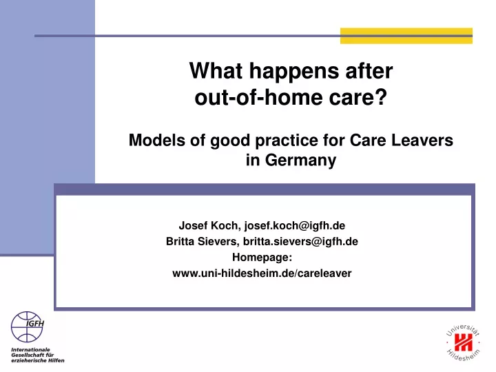 what happens after out of home care models of good practice for care leavers in germany