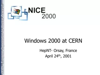 Windows 2000 at CERN