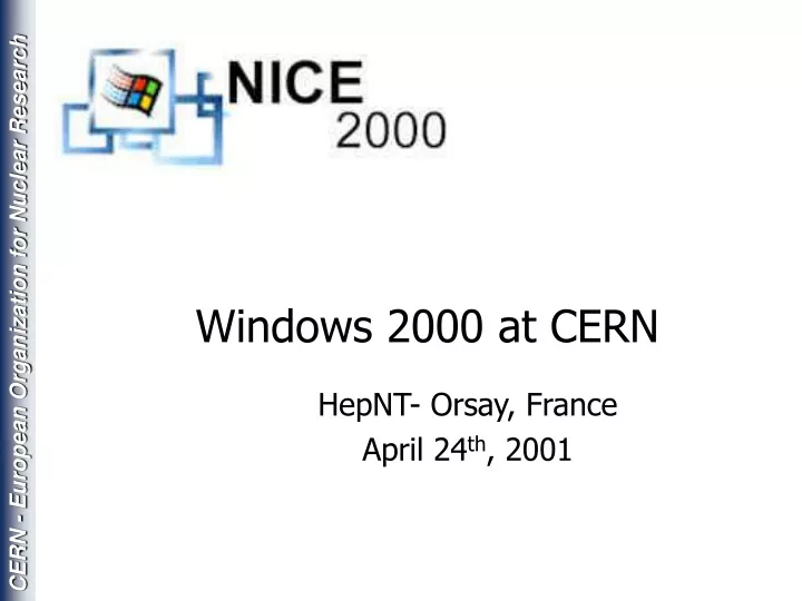 windows 2000 at cern