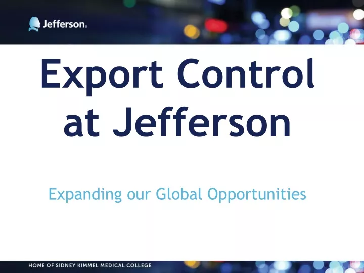 export control at jefferson