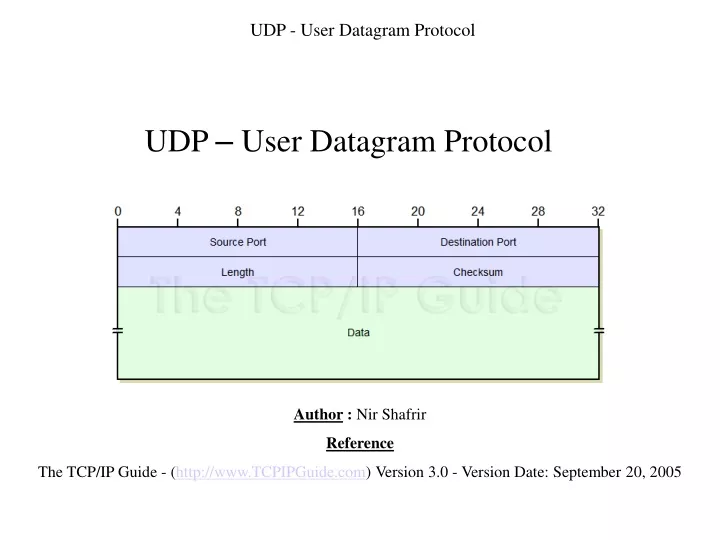 udp user datagram protocol