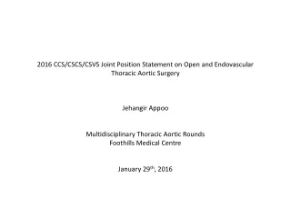 2016 CCS/CSCS/CSVS Joint Position Statement on Open and Endovascular Thoracic Aortic Surgery