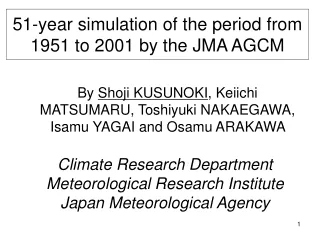 51-year simulation of the period from 1951 to 2001 by the JMA AGCM