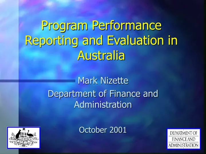 program performance reporting and evaluation in australia