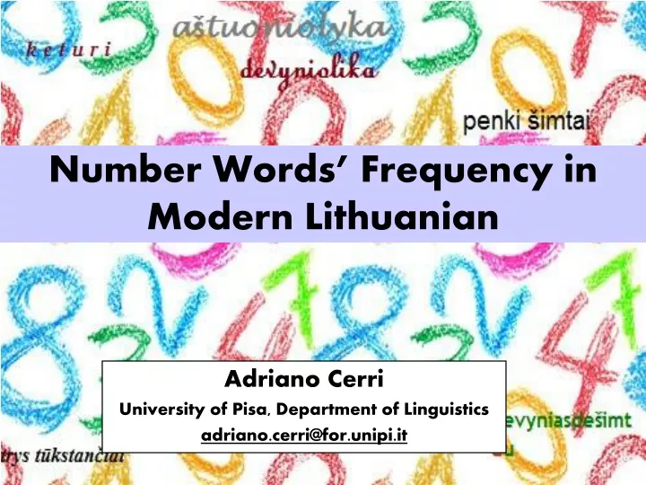 number words frequency in modern lithuanian