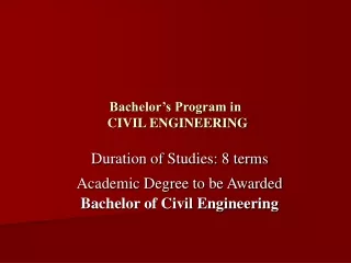 Bachelor’s Program in  CIVIL ENGINEERING