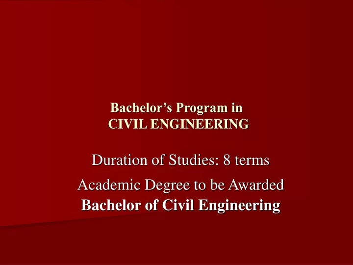 bachelor s program in civil engineering