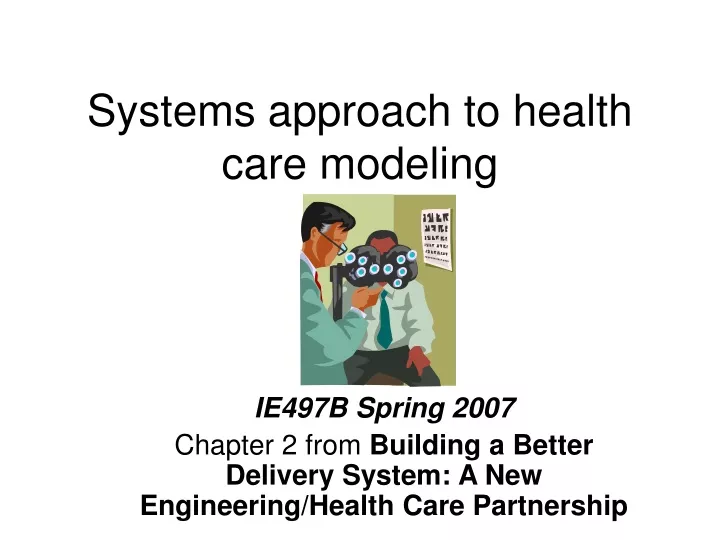 systems approach to health care modeling