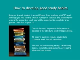 How to develop good study habits
