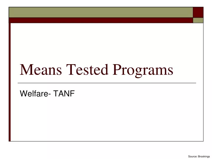 means tested programs