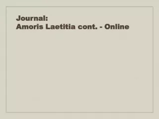 Journal: Amoris Laetitia cont. - Online