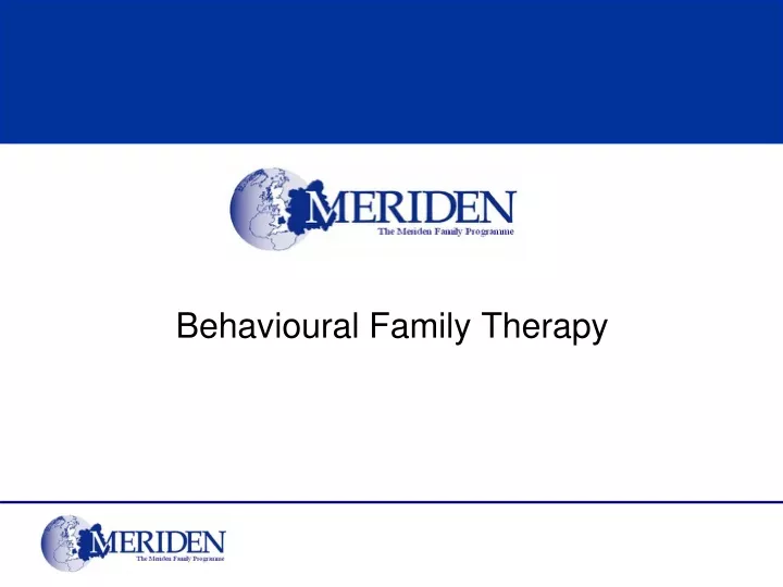 behavioural family therapy