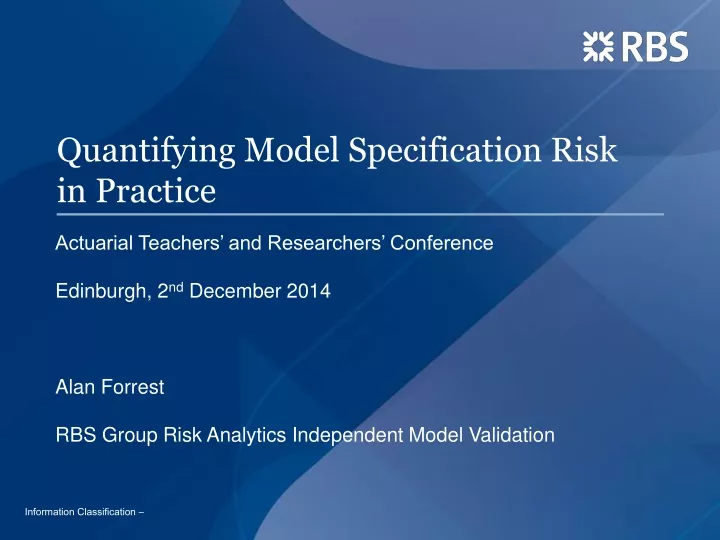 quantifying model specification risk in practice
