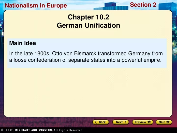 chapter 10 2 german unification