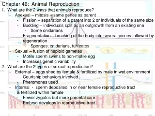 Chapter 46:  Animal Reproduction