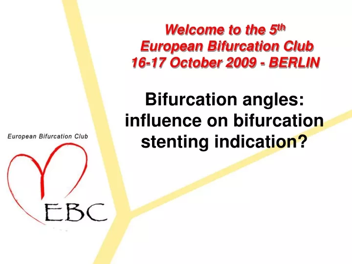 welcome to the 5 th european bifurcation club 16 17 october 2009 berlin