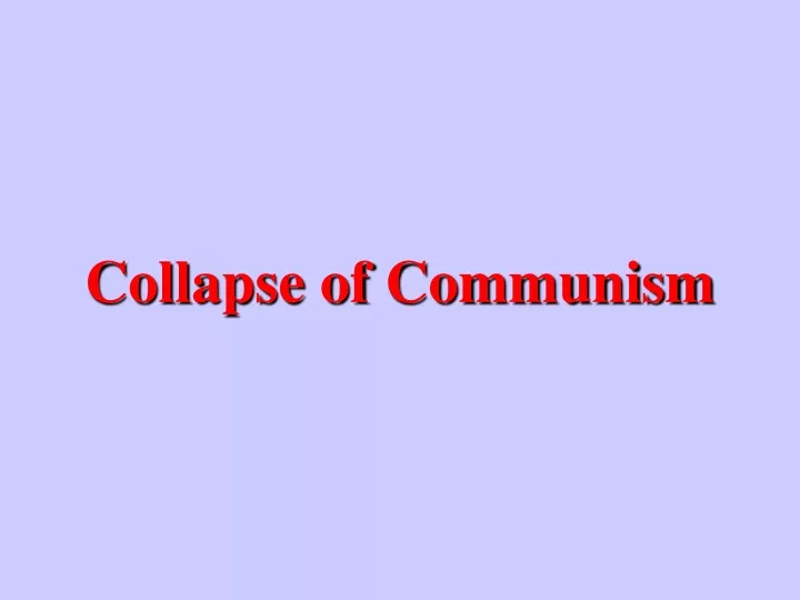 collapse of communism