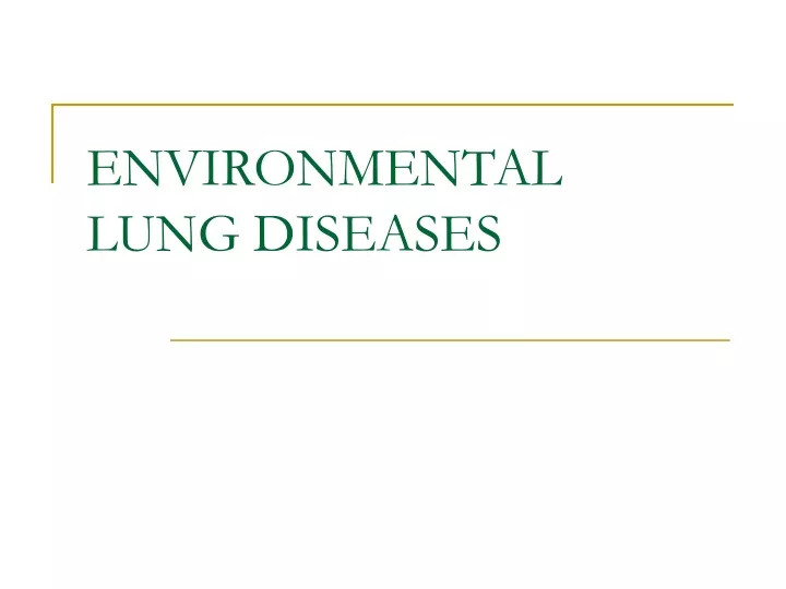 environmental lung diseases