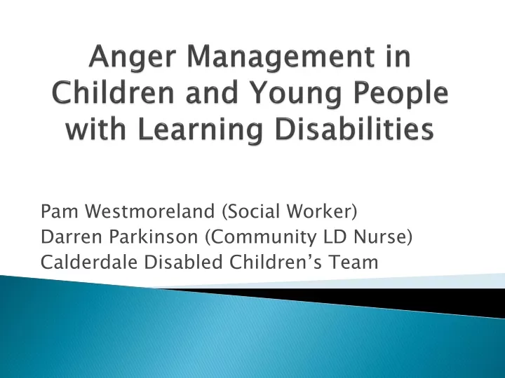 anger management in children and young people with learning disabilities