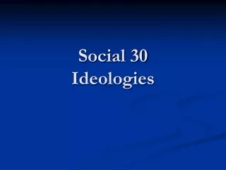 Social 30 Ideologies