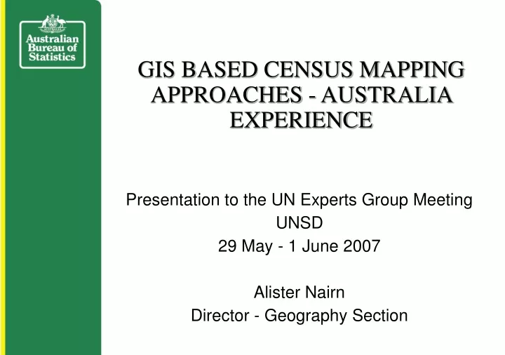 gis based census mapping approaches australia