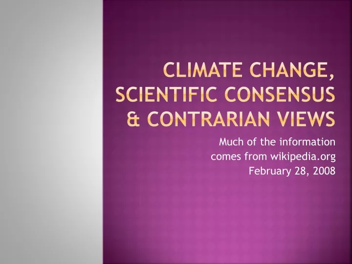 climate change scientific consensus contrarian views