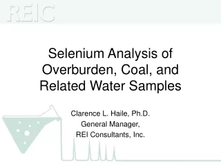 Selenium Analysis of Overburden, Coal, and Related Water Samples