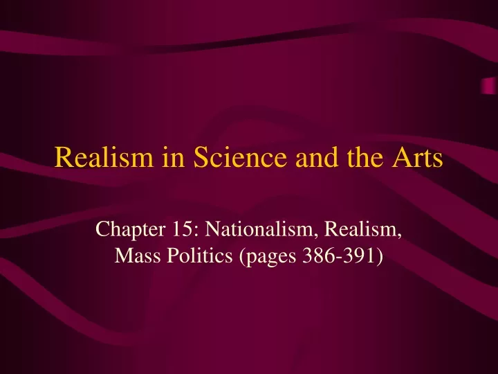 realism in science and the arts