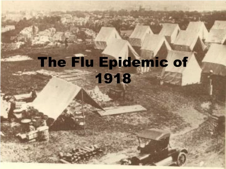 the flu epidemic of 1918