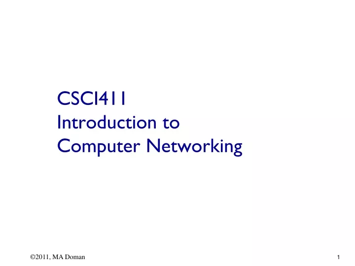 csci411 introduction to computer networking