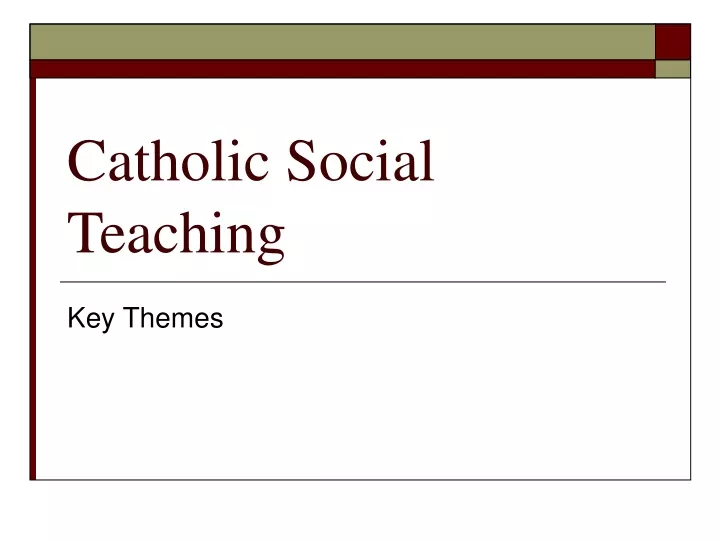 catholic social teaching