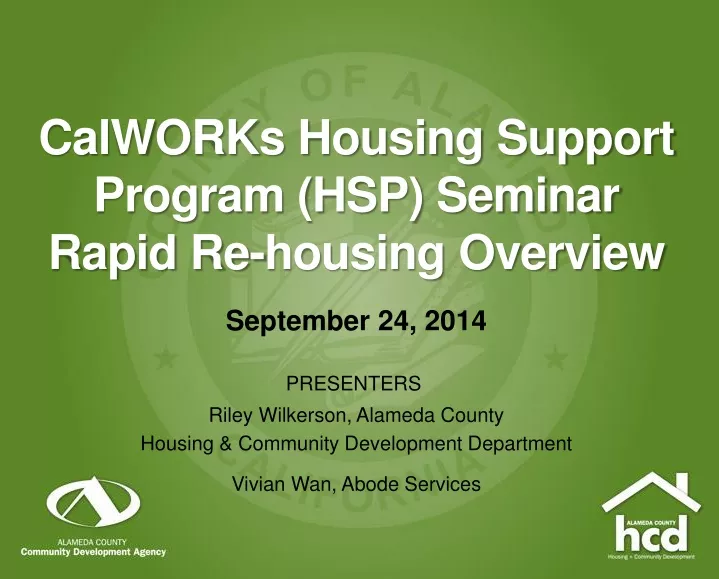calworks housing support program hsp seminar