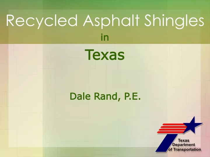 recycled asphalt shingles