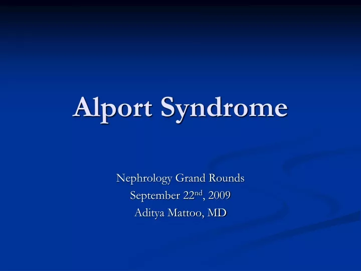 alport syndrome