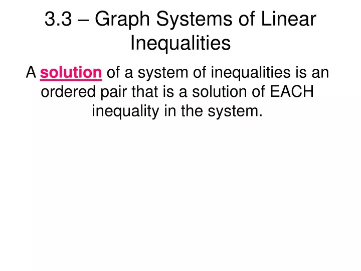 3 3 graph systems of linear inequalities