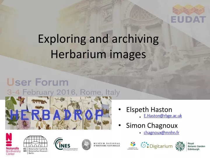 exploring and archiving herbarium images