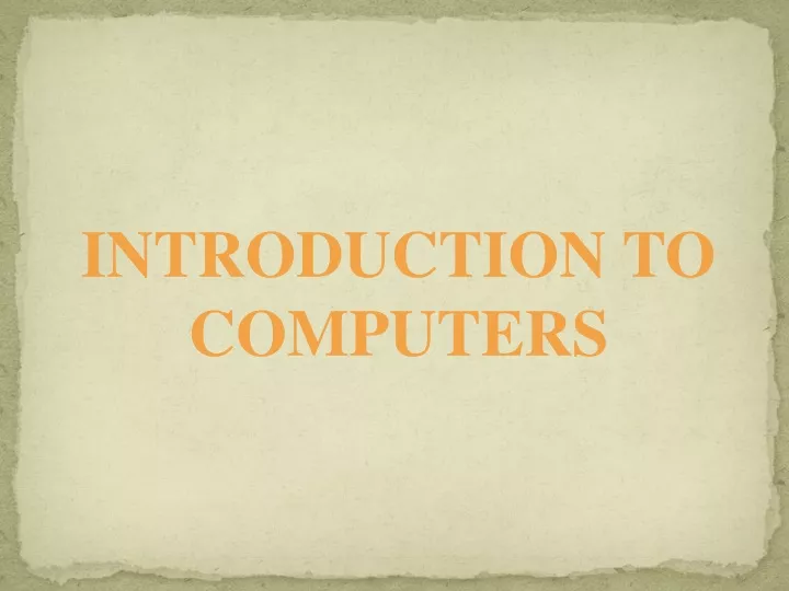 introduction to computers