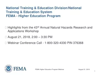 Highlights from the 43 rd  Annual Natural Hazards Research and Applications Workshop
