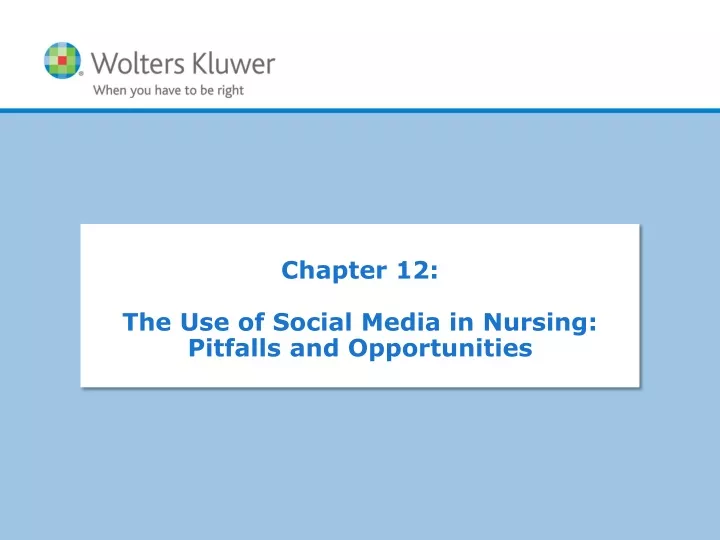 chapter 12 the use of social media in nursing