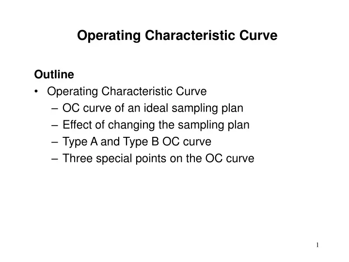 operating characteristic curve
