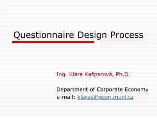 Questionnaire Design Process