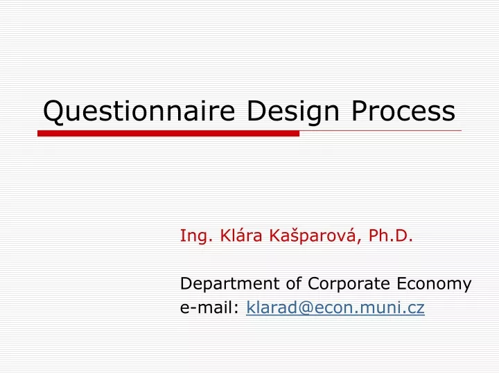 questionnaire design process
