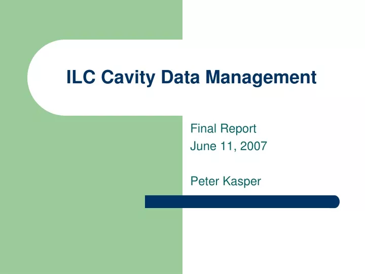 ilc cavity data management