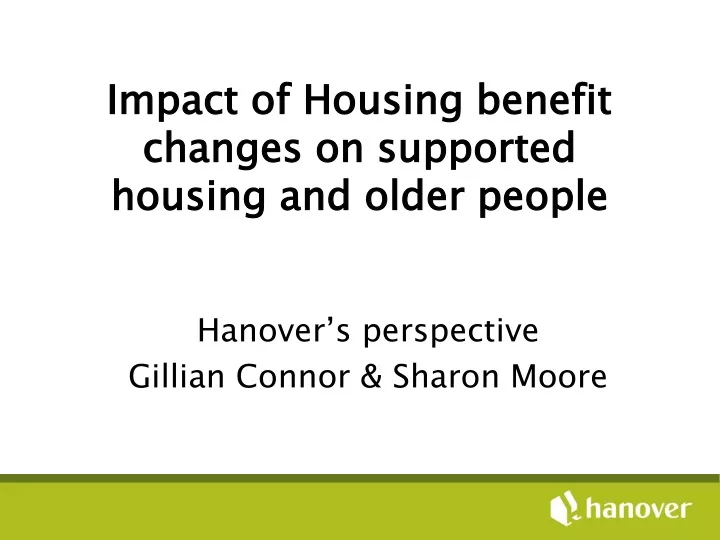 impact of housing benefit changes on supported