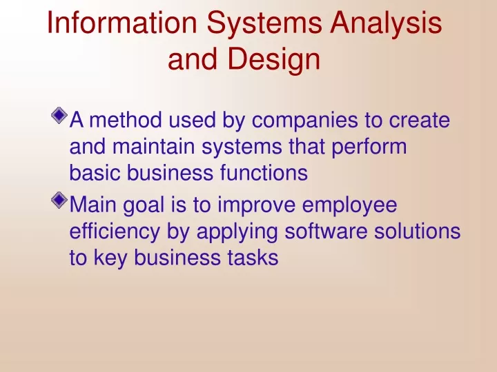 information systems analysis and design