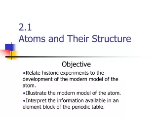 2.1  Atoms and Their Structure