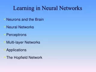 Learning in Neural Networks